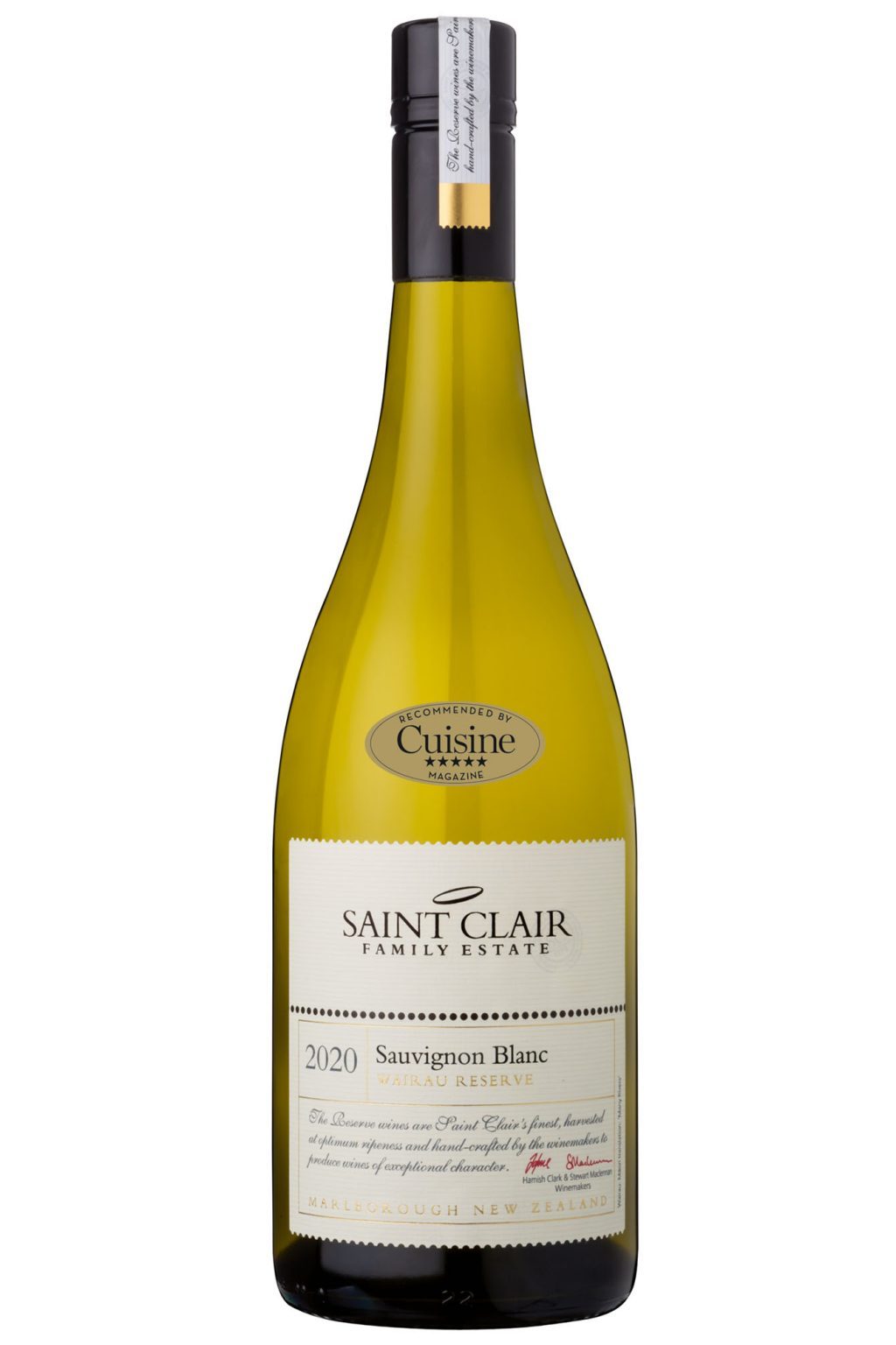 Saint Clair Wairau Reserve Sauvignon Blanc 2020 (Marlborough Cuisine Wine